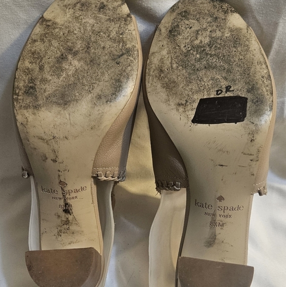 Kate Spade New York Orelene Taupe Block Heel Sandals Womens Sz 8.5M - Picture 4 of 9